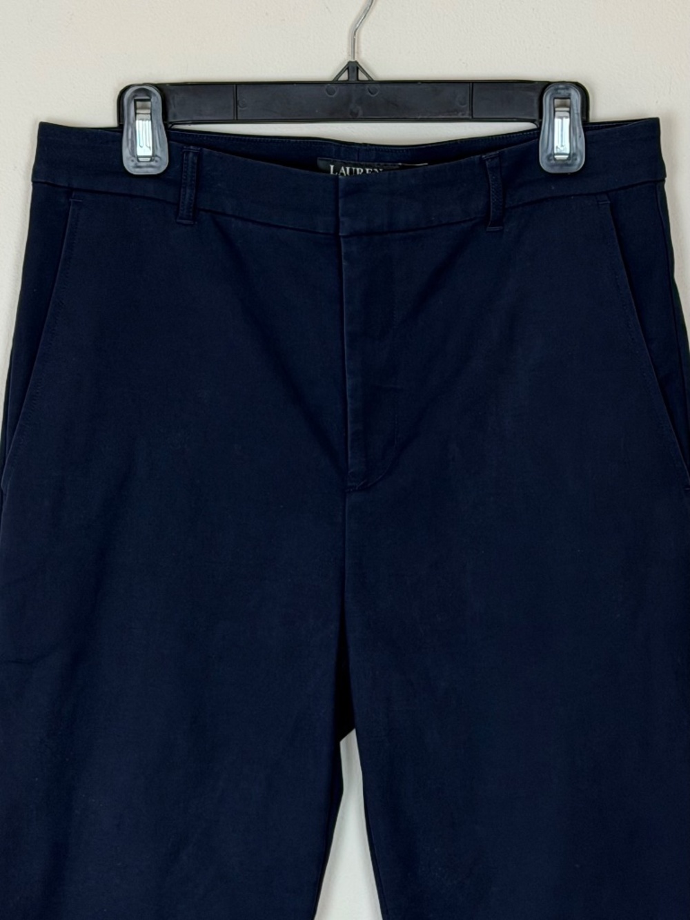 Lauren Ralph Lauren Casual Cotton Straight Leg Blue Pants Women's 10 Preppy - Picture 3 of 7